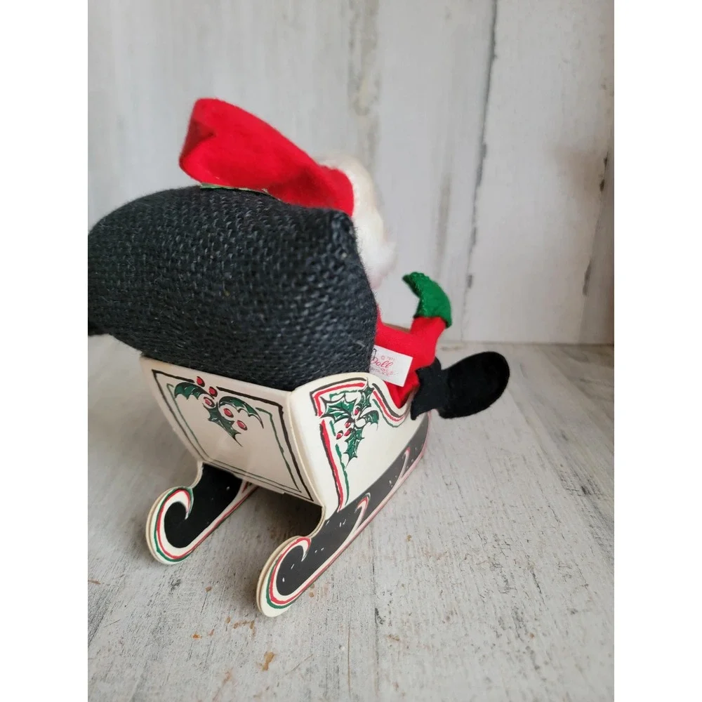 Annalee paper sleigh Santa Claus vintage Xmas plush mobility doll home